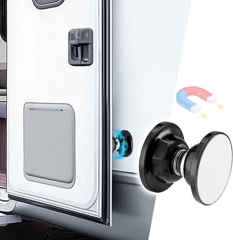 Acostop RV Magnetic Door Catch with Adhesives Screws - Easy to Install Camper Trailer Door Holder, Sturdy Stopper for RV Accessories, 1 Pack - Image 1